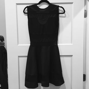 Black Sheer Cut Out Flare Dress